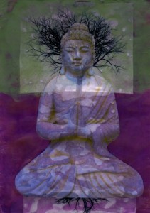 Buddha's Roots, encaustic