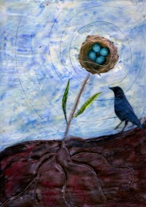 New Beginning, encaustic
